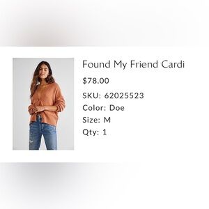 NWOT Found My Friend Cardi